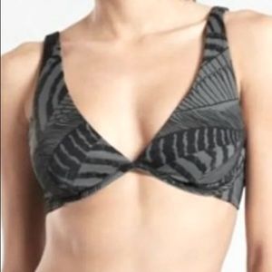 Athleta Black Patterned Underwire Bikini Top